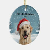 Golden Retriever Kerst 1 Keramisch Ornament (Rechts)