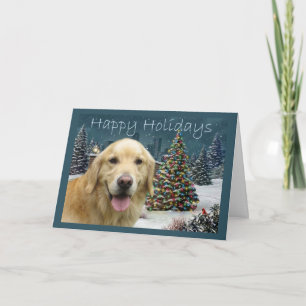Golden Retriever Kerst Kaart Avond