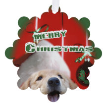 Golden Retriever Kerst Ornament Kaart