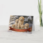 Golden Retriever Kerst wenskaart Bedankkaart (Voorkant)