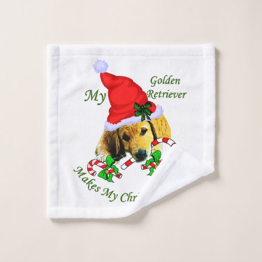Golden Retriever kerstary Bad Handdoek (Wasdoekje)