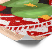 Golden Retriever Kerstbal Mouth Funny Poster (Hoek)