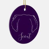 Golden Retriever Kerstbal (Pootafdrukken) Keramisch Ornament (Rechts)