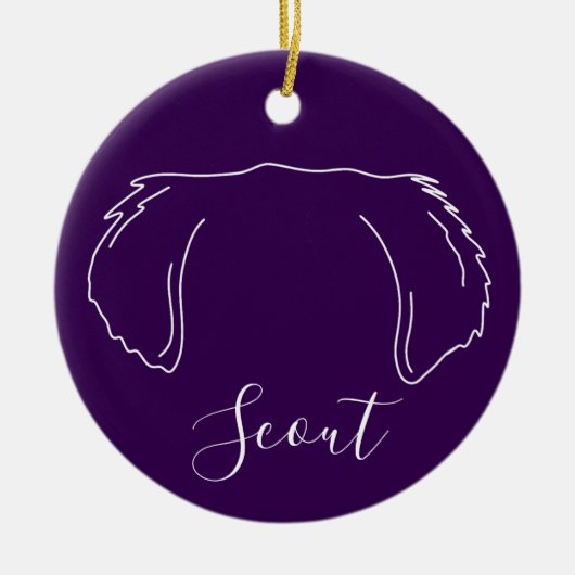 Golden Retriever Kerstbal (Pootafdrukken) Keramisch Ornament (Voorkant)