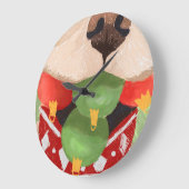 Golden Retriever Kerstballen Mond Grappig Gaft Grote Klok (Hoek)