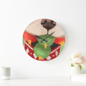 Golden Retriever Kerstballen Mond Grappig Gaft Grote Klok (Huis)