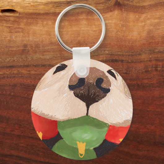 Golden Retriever kerstballen Mouth Hilarious Sleutelhanger (Voorkant)