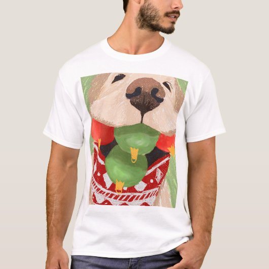 Golden Retriever kerstballen Mouth Hilarious T-shirt (Voorkant)