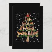 Golden Retriever kerstboom, afgedekt door Flash Bedankkaart (Voorkant / Achterkant)