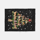 Golden Retriever kerstboom, afgedekt door Flash Fleece Deken (Voorkant (Horizontaal))