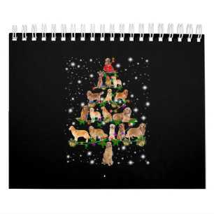 Golden Retriever kerstboom, afgedekt door Flash Kalender