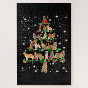 Golden Retriever kerstboom, afgedekt door Flash Legpuzzel