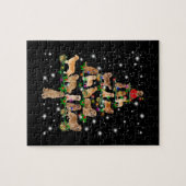 Golden Retriever kerstboom, afgedekt door Flash Legpuzzel (Horizontaal)