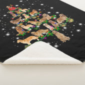 Golden Retriever kerstboom, afgedekt door Flash Sherpa Deken (3/4)