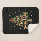 Golden Retriever kerstboom, afgedekt door Flash Sherpa Deken (Voorkant (horizontaal))