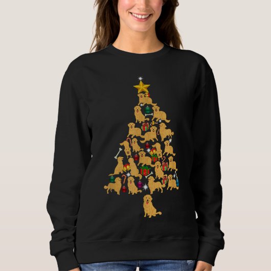 Golden Retriever kerstboom Funny Xmas Dog Trui (Voorkant)
