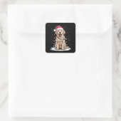 Golden Retriever kerstboom - lucifers Vierkante Sticker (Tas)