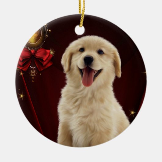 Golden Retriever Kerstboom Ornamenten (Voorkant)