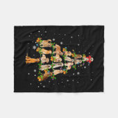 Golden Retriever Kerstboom Santa Funny Dog Lo Fleece Deken (Voorkant (Horizontaal))