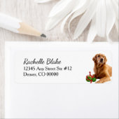Golden Retriever kerstbultjes Retouradres Etiket (Insitu)