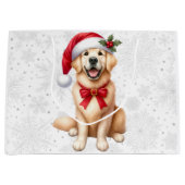 Golden Retriever kerstcadeau Groot Cadeauzakje (Voorkant)