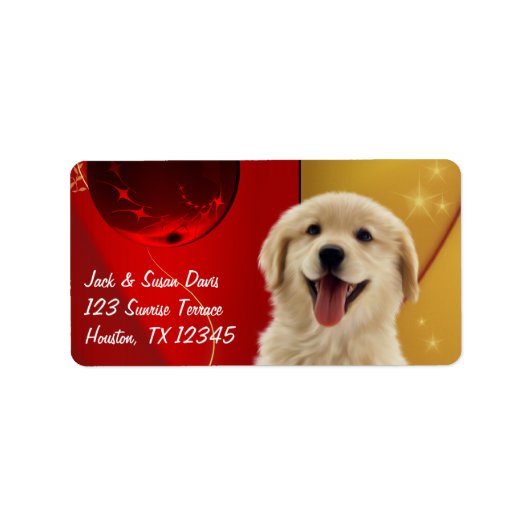 Golden Retriever kerstcadeau of Adresetiketten Etiket (Voorkant)