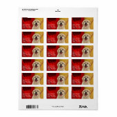 Golden Retriever kerstcadeau of Adresetiketten Etiket (Full Sheet)