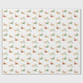 Golden Retriever kerstcadeaupapier met wieltjes Cadeaupapier (Vlak)