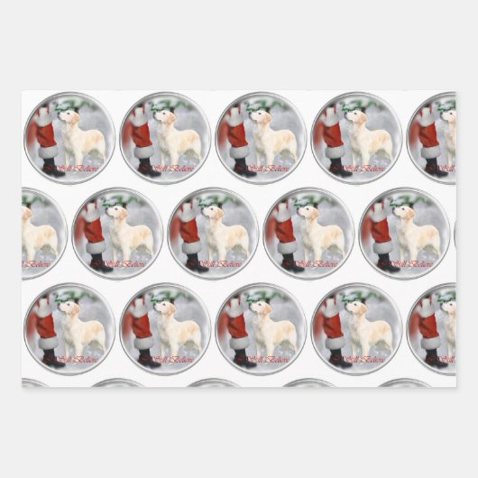 Golden Retriever kerstcadeautjes Inpakpapier Vel (Voorkant 3)