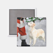 Golden Retriever kerstcadeautjes Magneet (Voorkant / Achterkant)