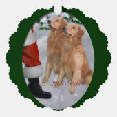 Golden Retriever kerstcadeautjes Ornament Kaart (Voorkant)