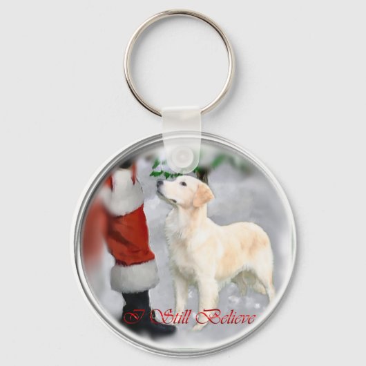 Golden Retriever kerstcadeautjes Sleutelhanger (Voorkant)