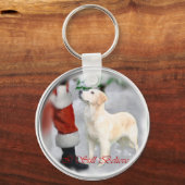 Golden Retriever kerstcadeautjes Sleutelhanger (Voorkant)