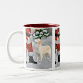 Golden Retriever kerstcadeautjes Tweekleurige Koffiemok (Links)