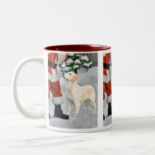 Golden Retriever kerstcadeautjes Tweekleurige Koffiemok (Links)