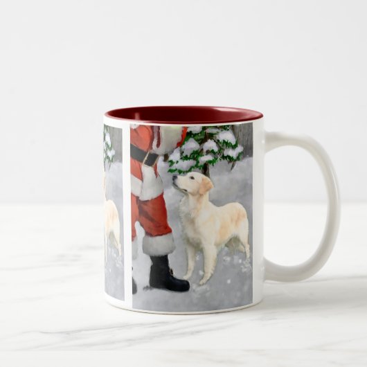 Golden Retriever kerstcadeautjes Tweekleurige Koffiemok (Rechts)