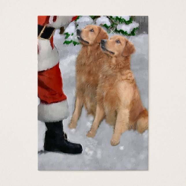 Golden Retriever kerstcadeautjes Visitekaartjes (Voorkant)