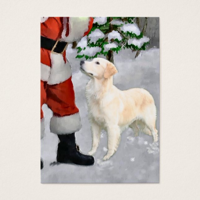 Golden Retriever kerstcadeautjes Visitekaartjes (Voorkant)