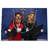 Golden Retriever KerstCarolers Large Cadeautasje (Voorkant)