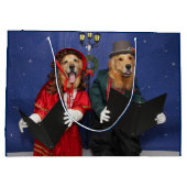 Golden Retriever KerstCarolers Large Cadeautasje (Achterkant)