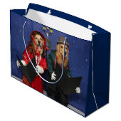Golden Retriever KerstCarolers Large Cadeautasje (Achterkant Gekanteld)