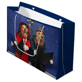 Golden Retriever KerstCarolers Large Cadeautasje