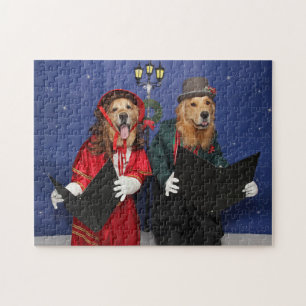 Golden Retriever KerstCarolers Legpuzzel