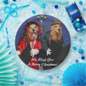 Golden Retriever KerstCarolers Papieren Bordje (Feest)