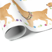 Golden Retriever kerstdesign Cadeaupapier (Rol Hoek)