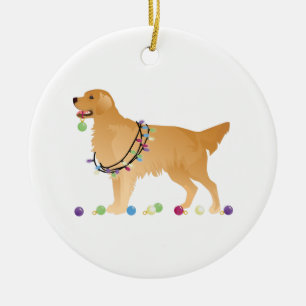 Golden Retriever kerstdesign Keramisch Ornament