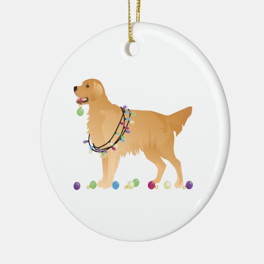 Golden Retriever kerstdesign Keramisch Ornament (Links)