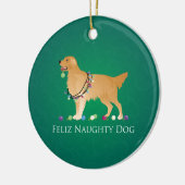 Golden Retriever kerstdesign Keramisch Ornament (Links)
