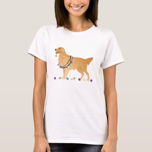 Golden Retriever kerstdesign T-shirt (Voorkant)