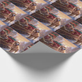 Golden Retriever Kerstfeest Seizoen Cadeaupapier (Hoek)